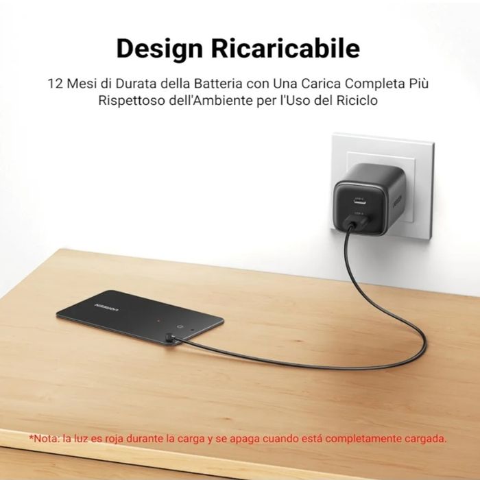 Localizador/Rastreador - formato cartão - bateria 12 meses recarregáve