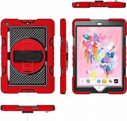 Etui Case do iPada 10,2" 9/8/7 gen Czerwono-Czarna z podpórką