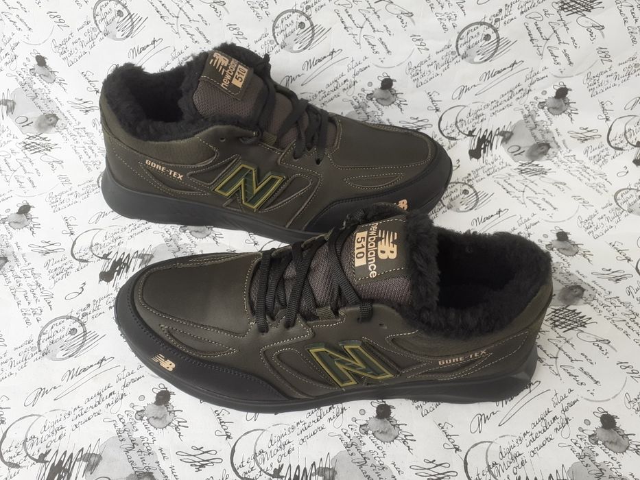 2 цвета NEW BALANCE 510 зимние кожаные кроссовки на меху красовки мех