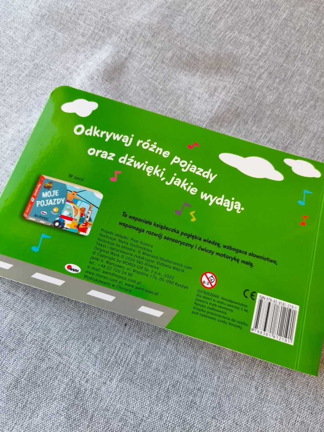 Moje pojazdy na budowie książka dla dziecka dźwięki pojazdów