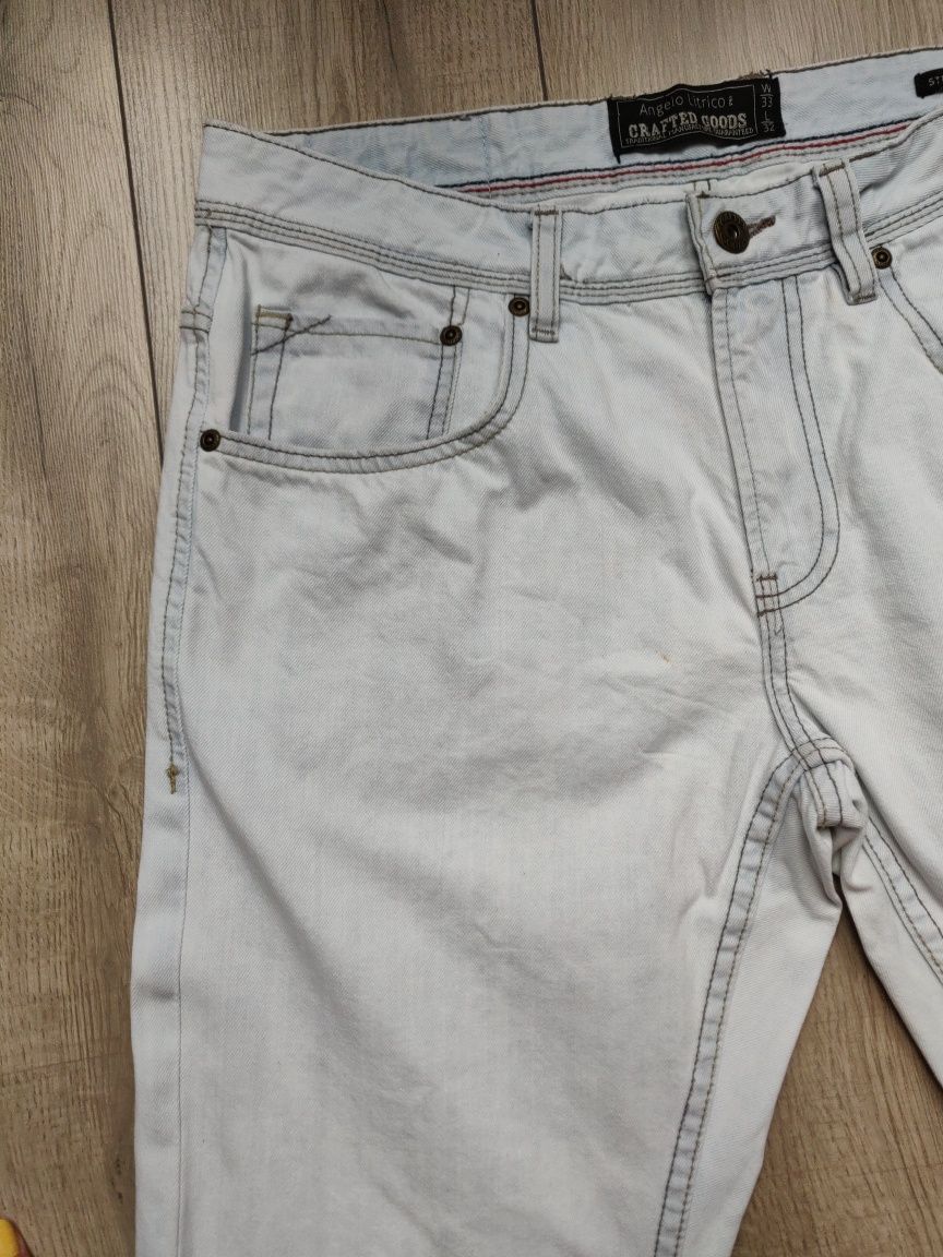 Jasne jeansy męskie straight leg W33 L32 C&A