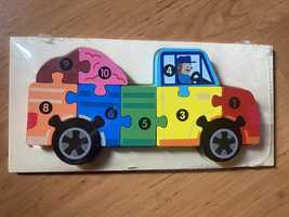 Drewniane klocki ukladanka puzzle edukacyjne montessori
