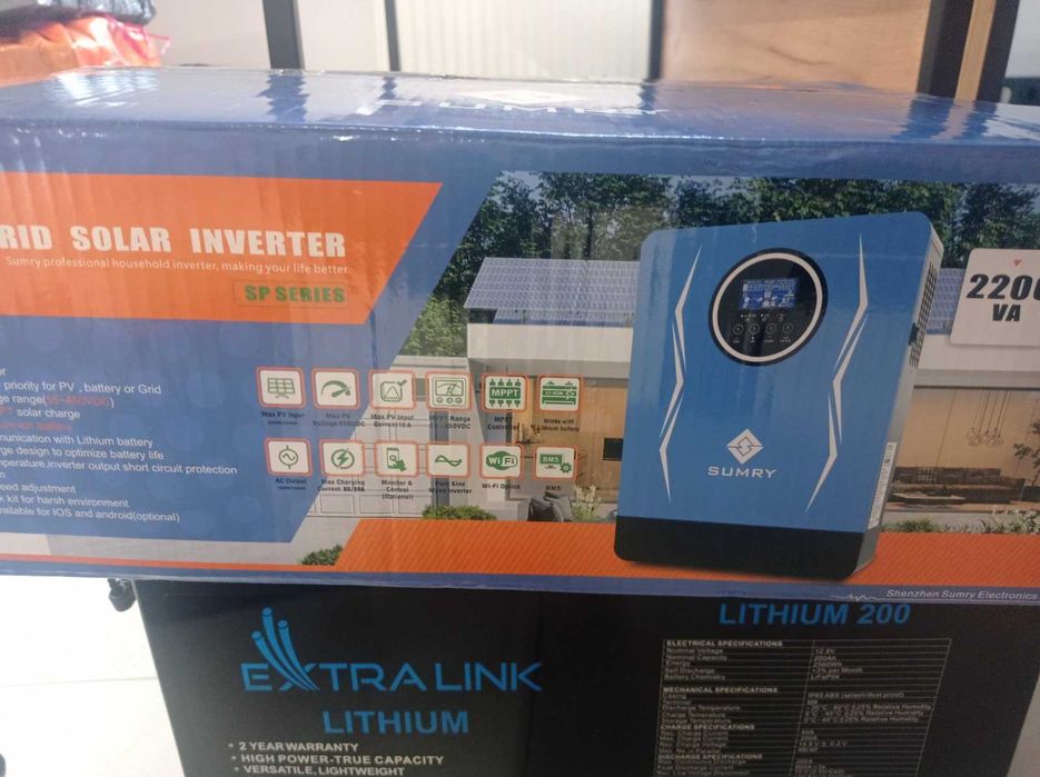 Інвертор SUMRY SM-3200H + 2 акумулятори Extralink EX.30479 , б\у