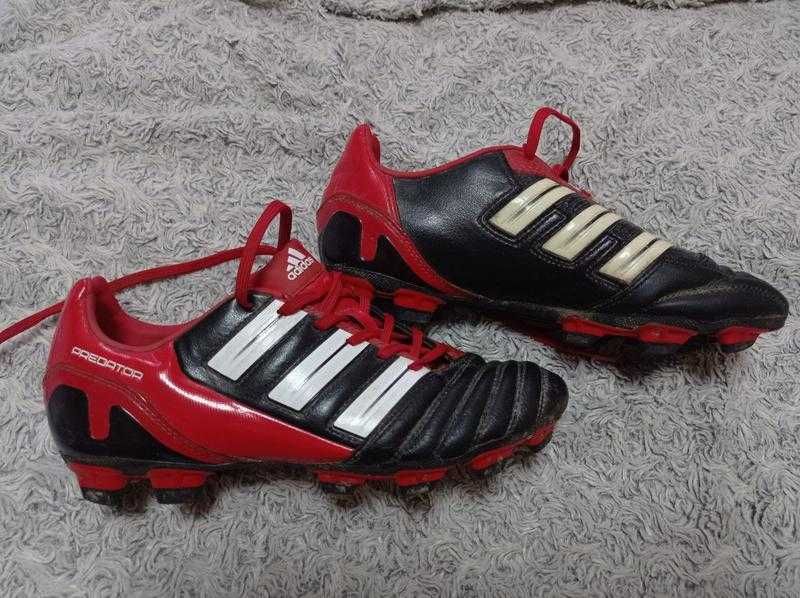 Оригинал кожаные бутсы сороконожки adidas predator 38 размер 24 см