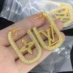 Nowe kolczyki Louis Vuitton LV Stal nierdzewna