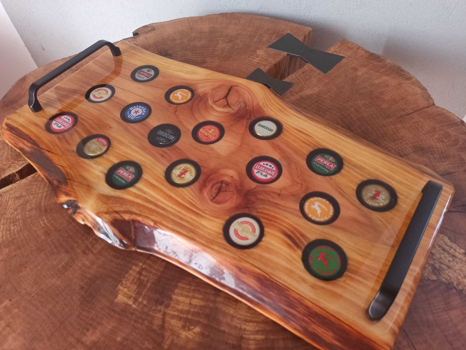 Taca Deska Do Serwowania Lite Drewno Z Żywicą