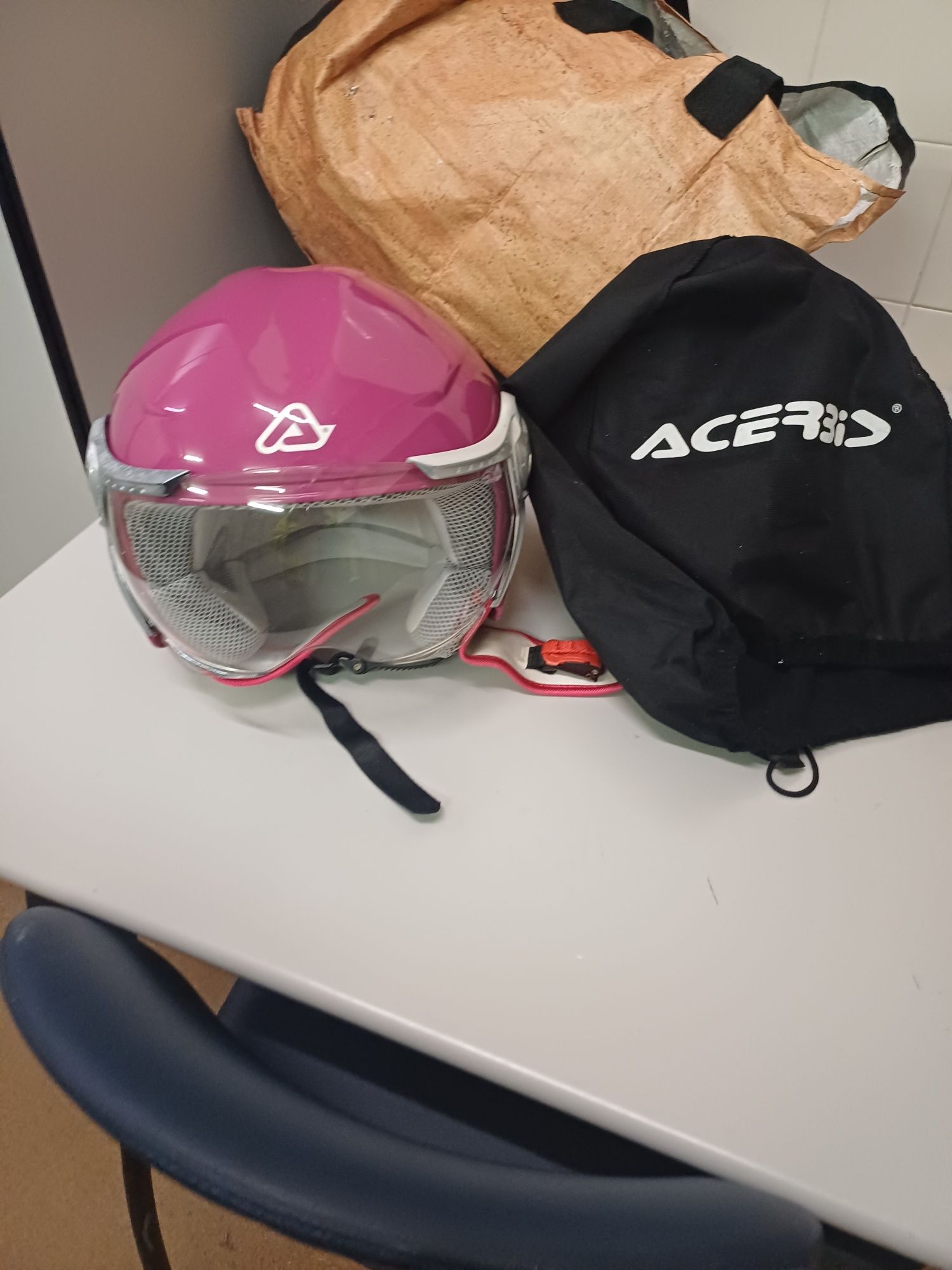 Capacete senhora acerbis com saco para arrumar