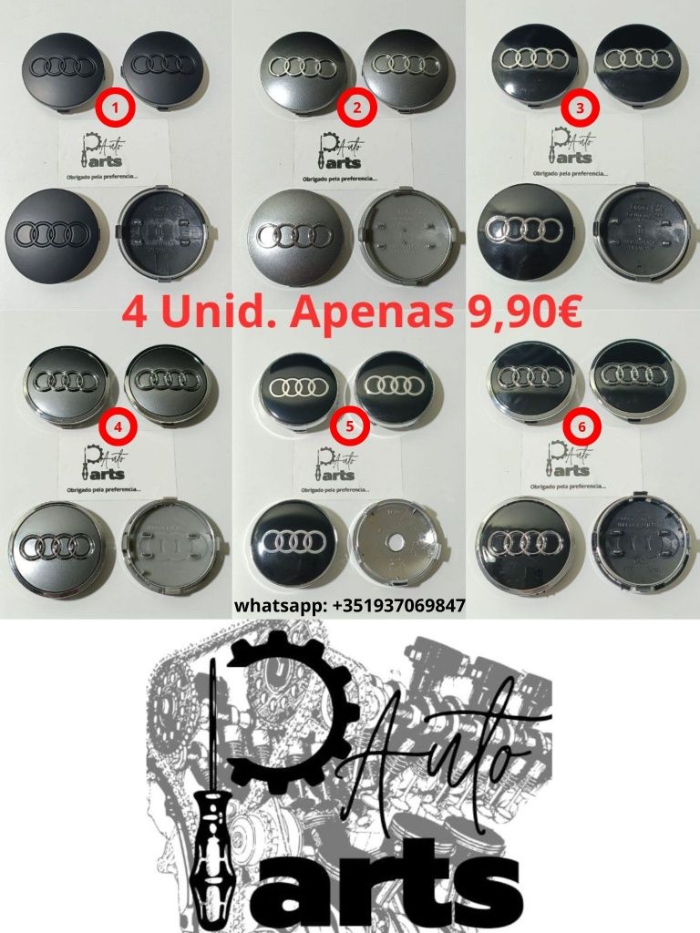 Centros de jante Audi 60mm/61mm