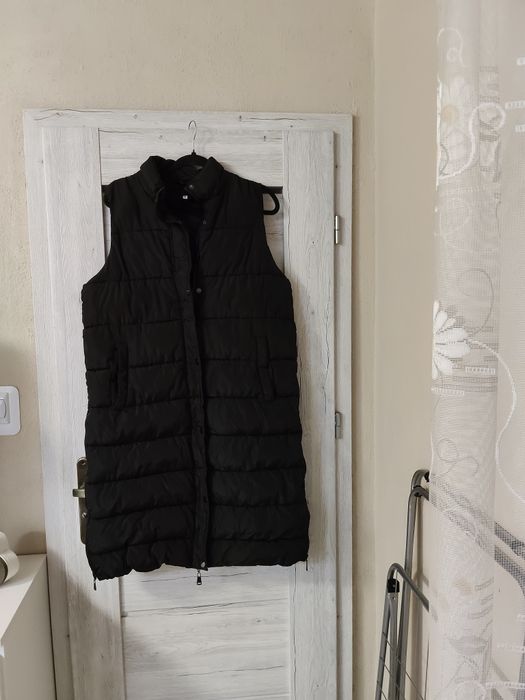 Super długa kamizelka bezrękawnik pikowany damski XL