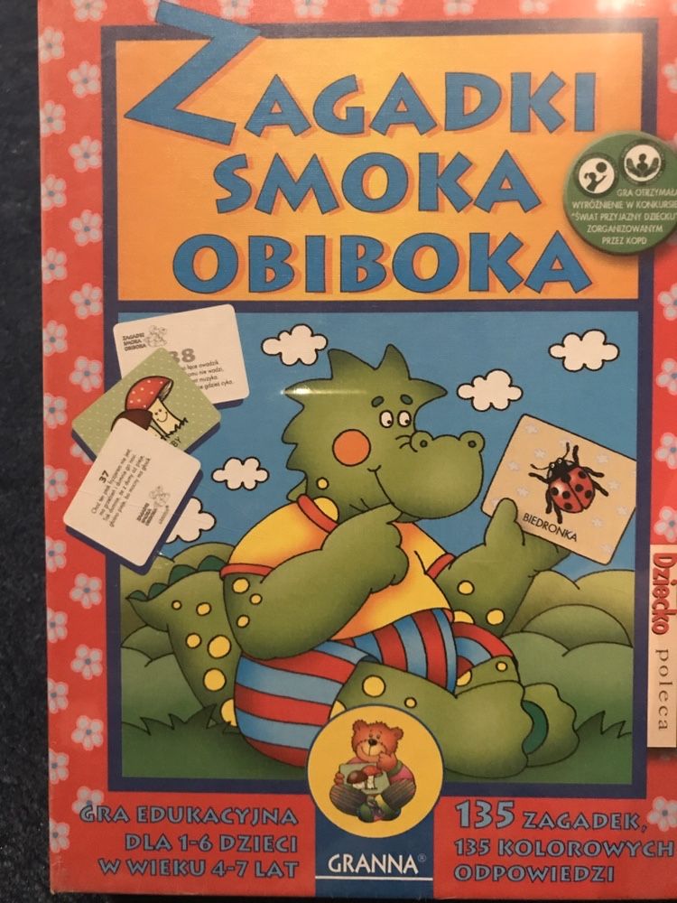 Zagadki smoka obiboka, gra edukacyjna dla dzieci, nowa, zafoliowana