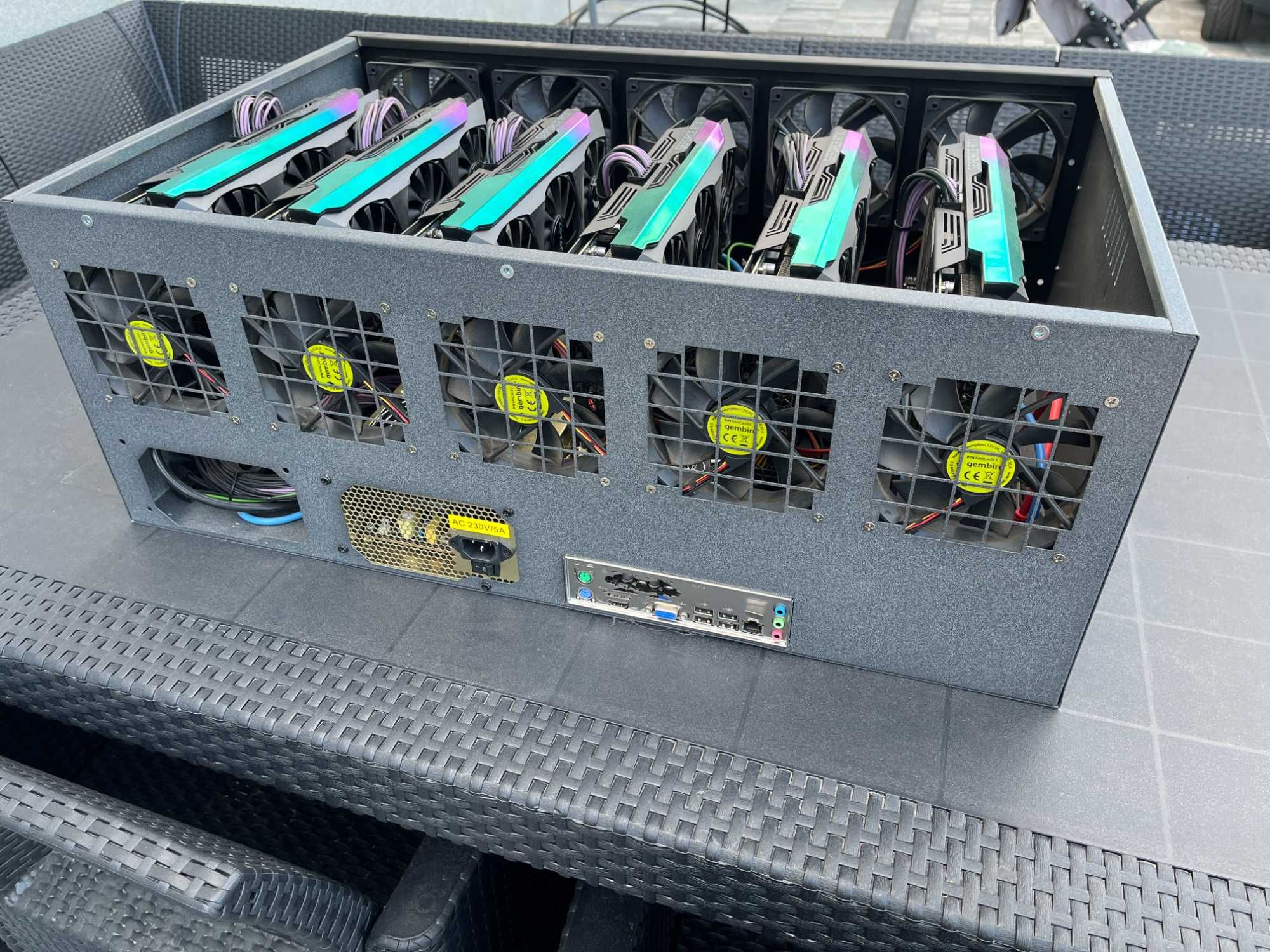 Koparka kryptowalut z 6x RTX 3070 Ti – gotowa do pracy!