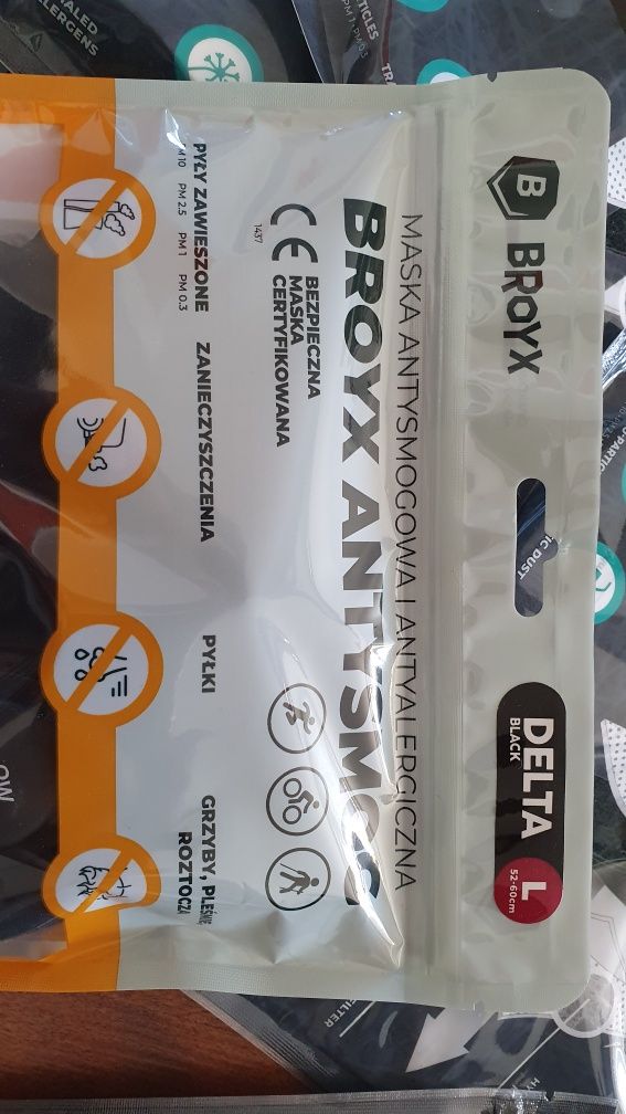 Maska sportowa biegowa antysmogowa antyalergiczna BROYX DELTA + filtry