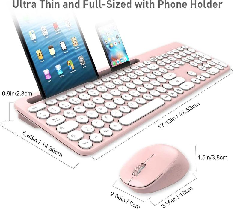 Zestaw bezprzewodowy klawiatura i mysz LeadsaiL układ QWERTZ