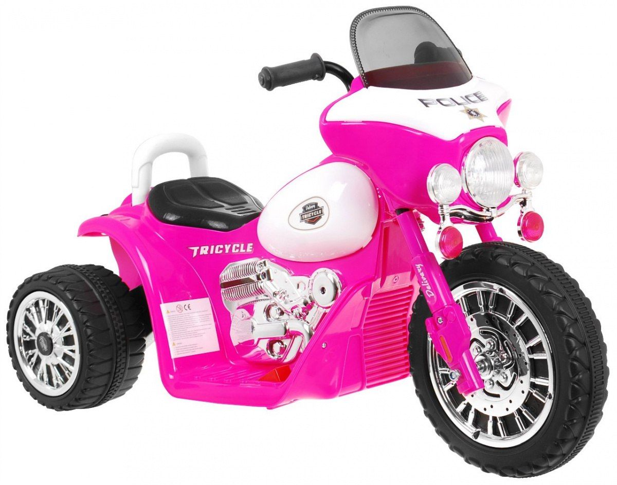 Motor na akumulatorjeździk dla dzieci Motorek Skuter Chopper Różowy