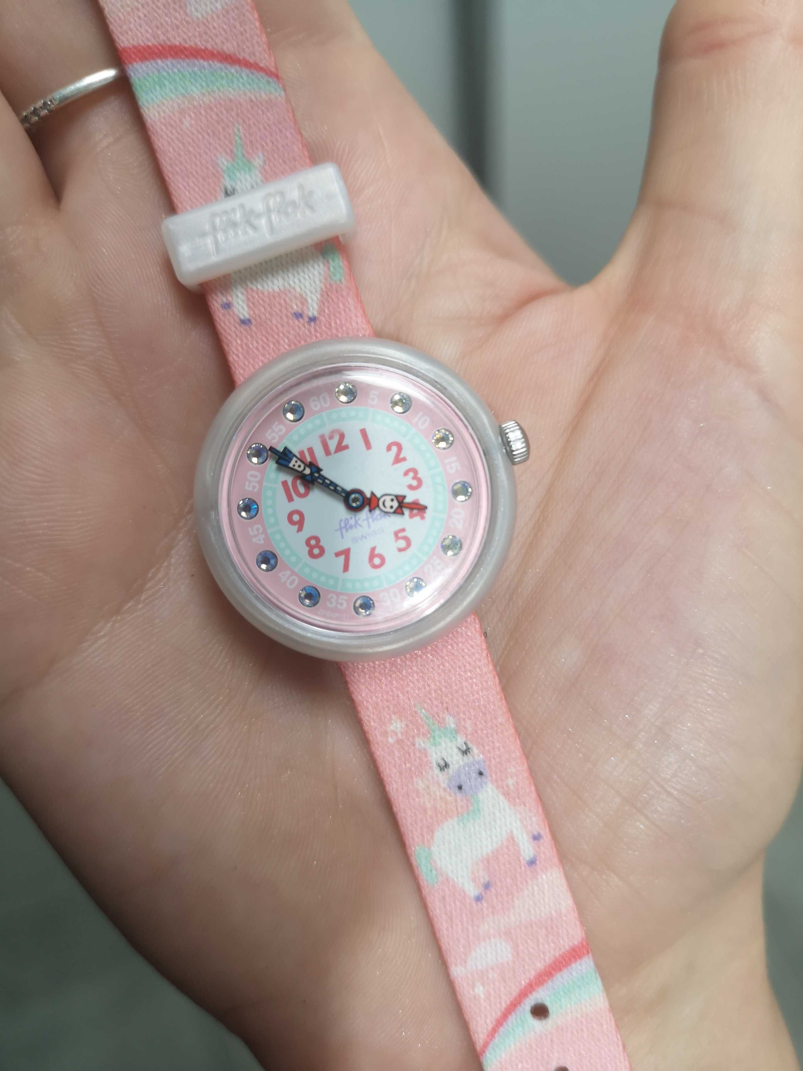 Zegarek swatch flik flak dla dziewczynki do nauki odczytywania czasu