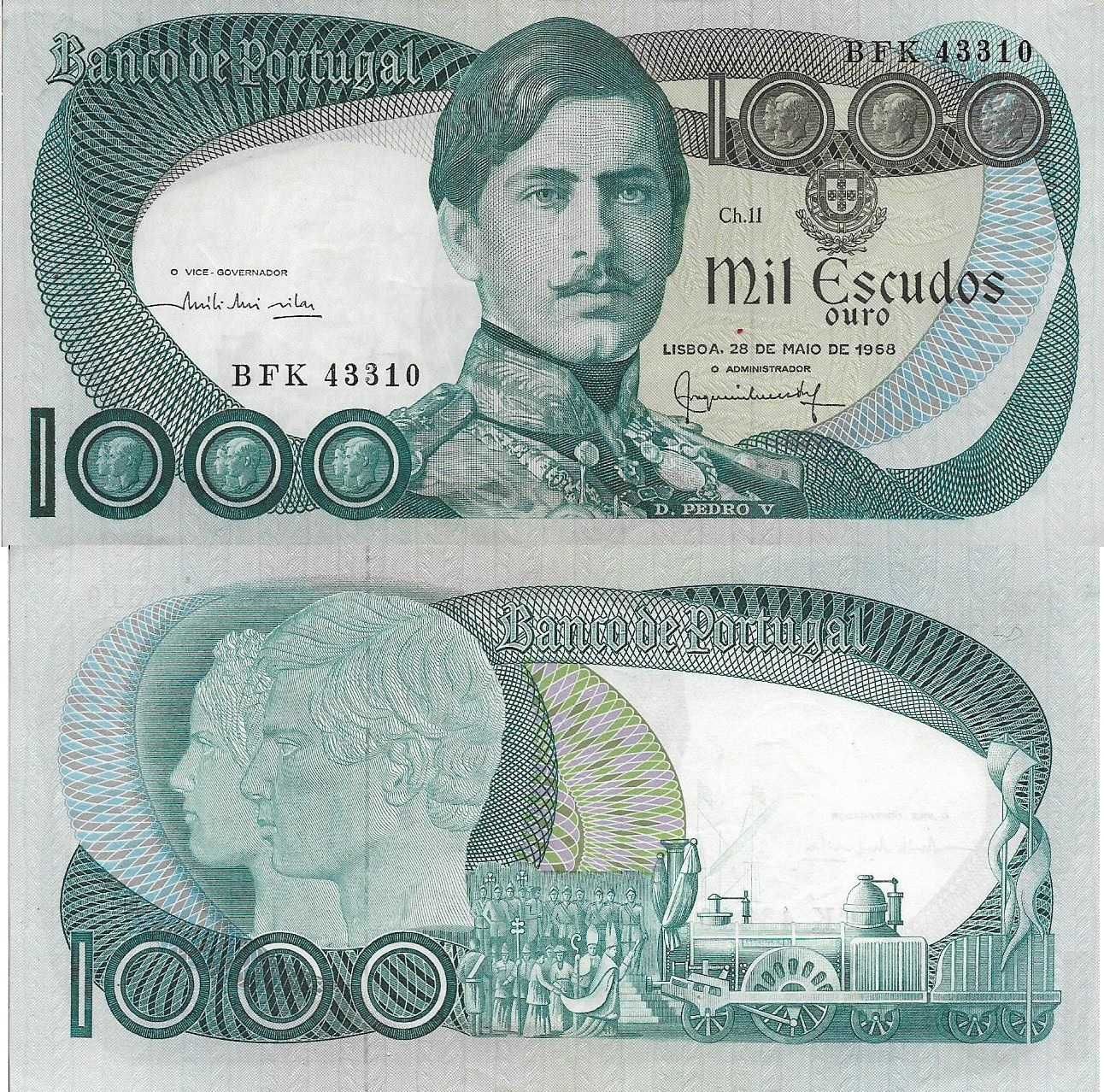 Portugal - - - 1.000$00 - D. Pedro V - - - - - Notas