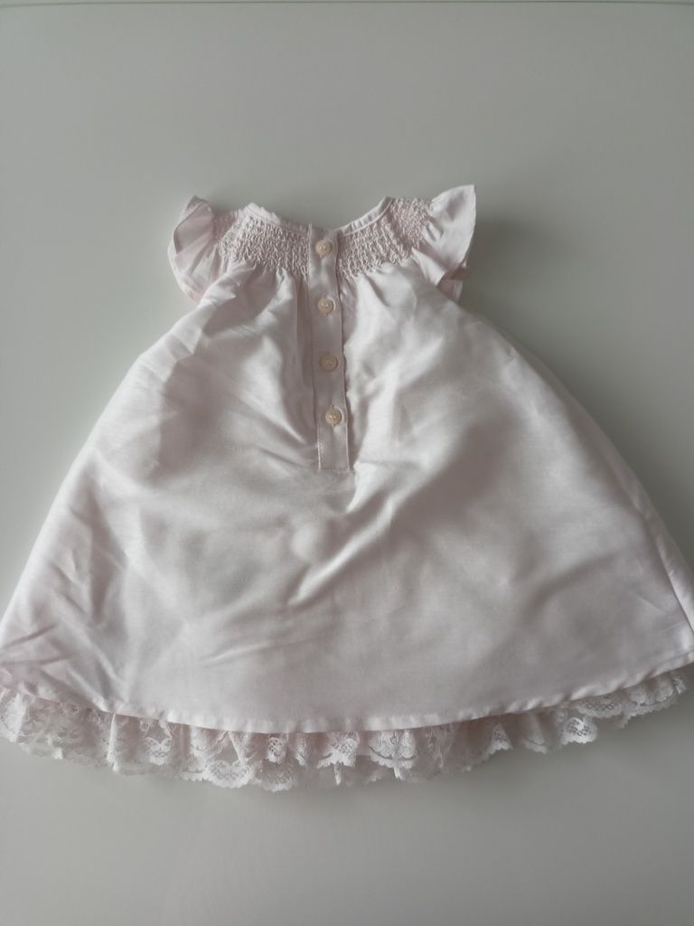 Nowa elegancka sukienka niemowlęca, r. 68, pudrowy róż