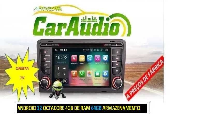 Auto-rádio 2 din android 12 64GB para Audi A3 OctaCore