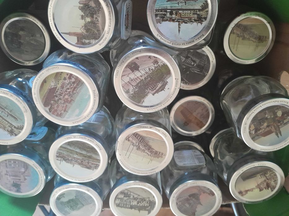 Piękne słoiki 36 szt. miasta polskie 240g Opole Gdańsk po dżemie foto