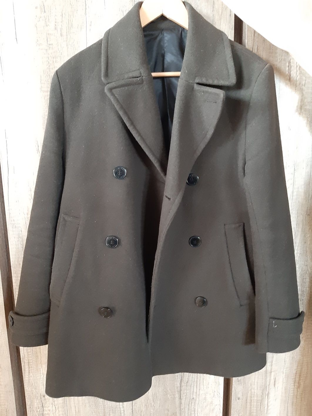 Ciemnobrązowy  płaszcz męski/bosmanka  marki H&M rozmiar 46