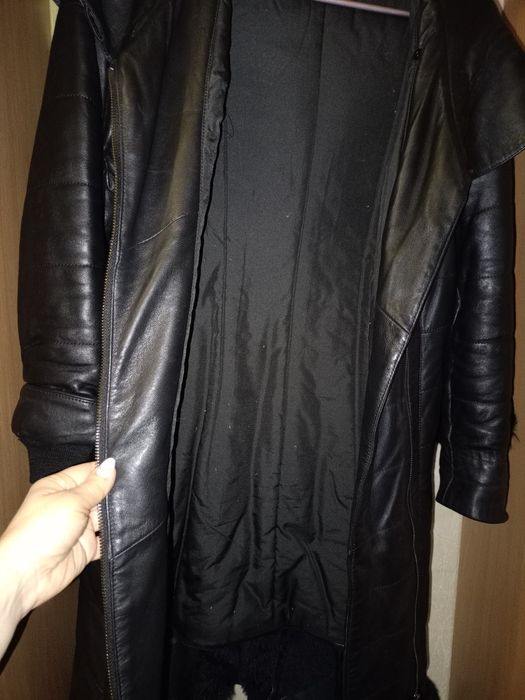 пальто натуральна шкіра зима-осінь на сінтепоні  розмір M