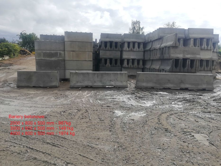 Bariery betonowe dwustronne 3m
