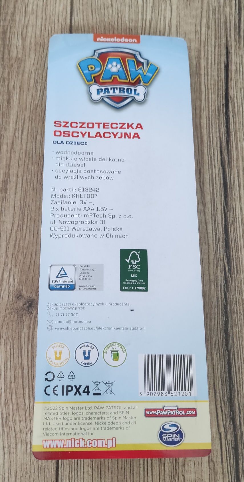 Szczoteczka oscylacyjna dla dzieci Psi Patrol Marshall nowa