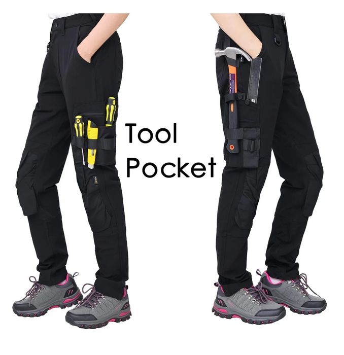 WORK IDEA 52 Damskie spodnie robocze typu slim-fit, stretch, z nakolan