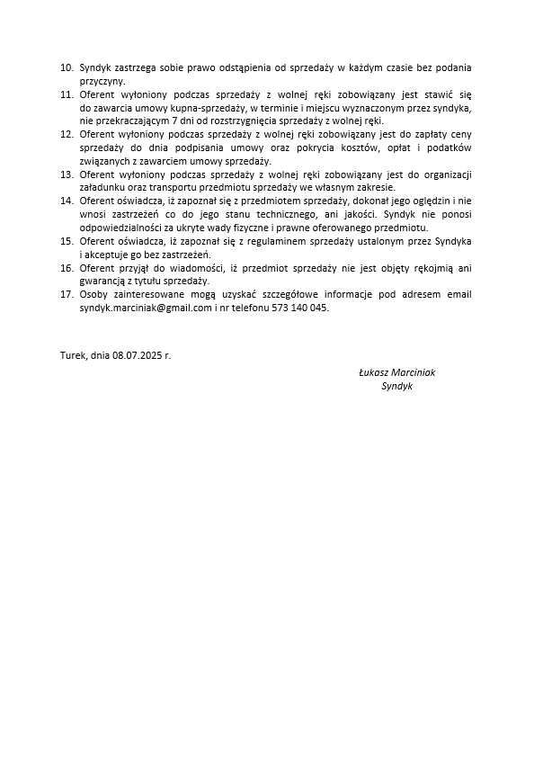 Syndyk sprzeda przyczepę ciężarową KONAR JG2, rok prod. 2007