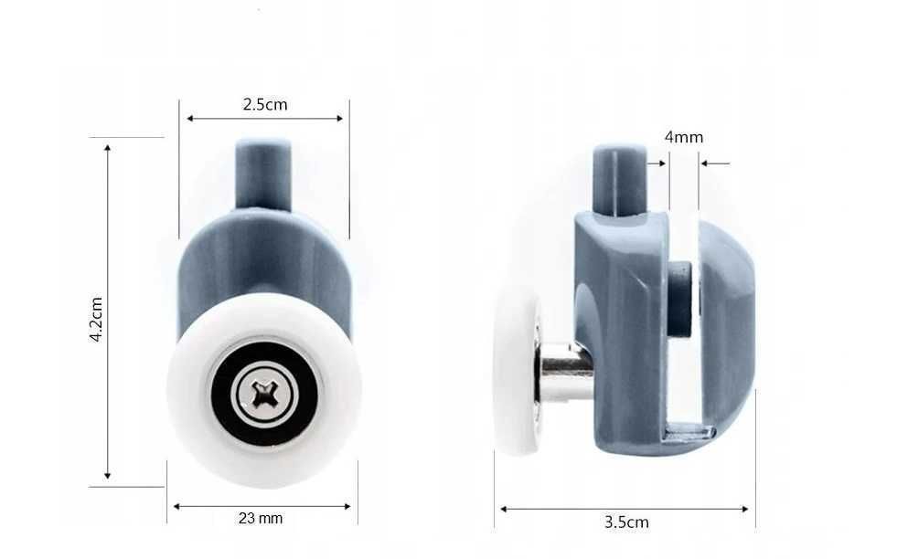 Rolka dolna do kabiny prysznicowej średnica kółka 23 mm