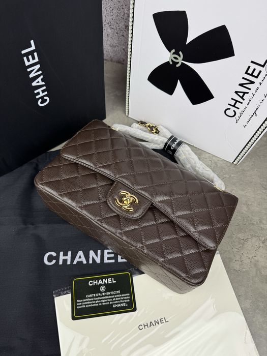 Сумка Chanel Chocolate Gold Texture шкіра | шоколадна