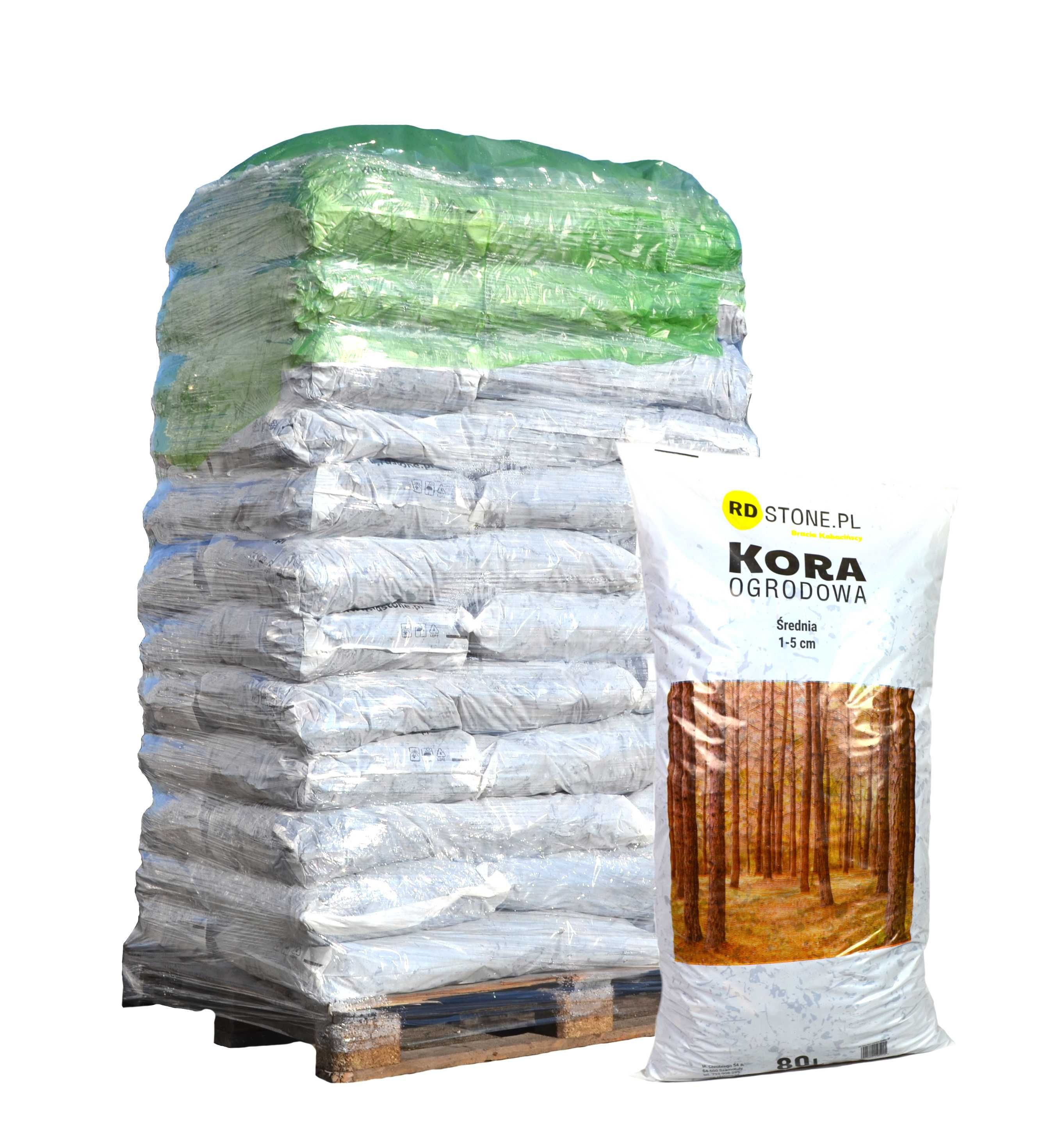 Kora sosnowa średnia ogrodowa naturalna PALETA 36 WORKÓW Z DOSTAWĄ