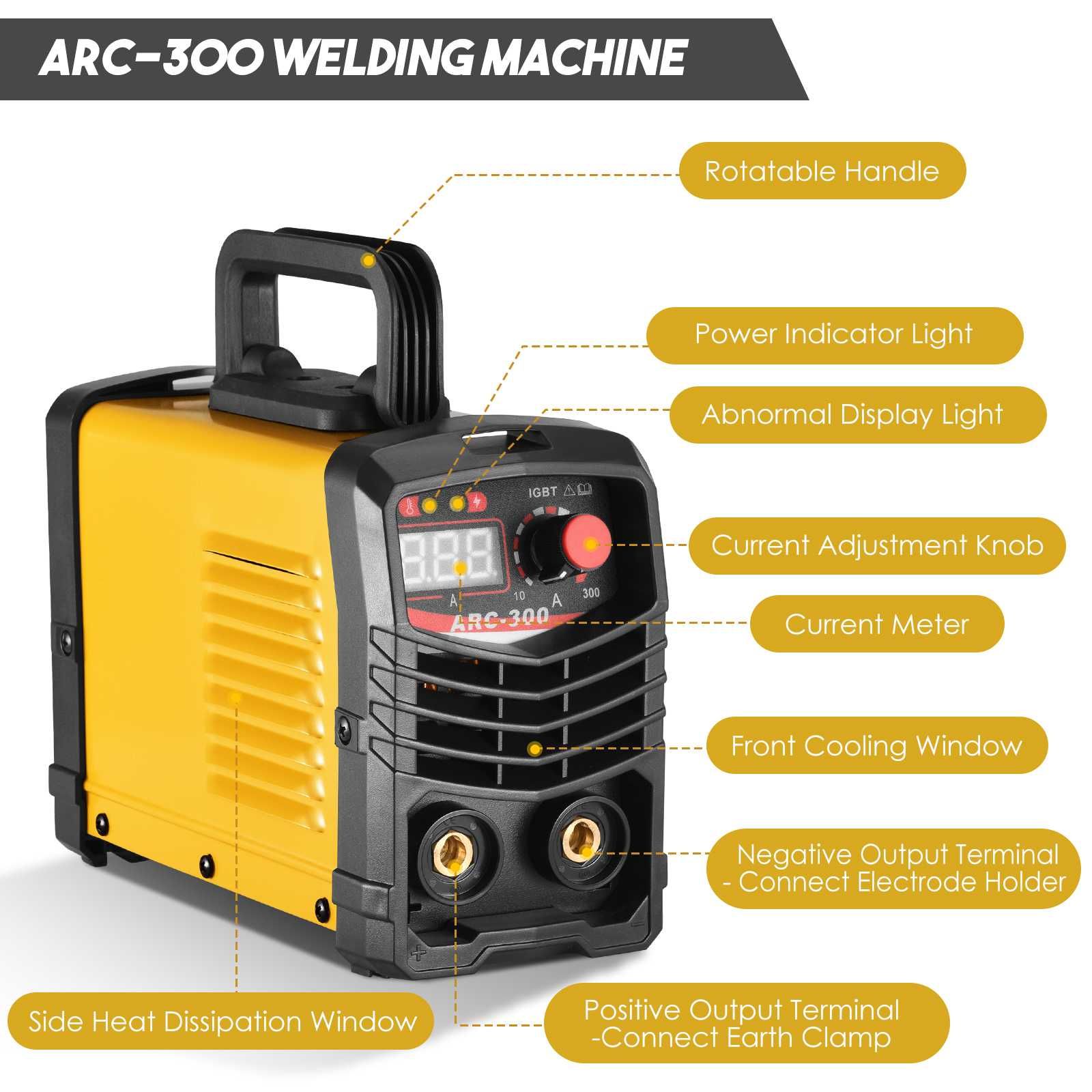 1125 - Máquina soldar ARC MMA -300A com cabos