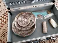 taças em latão banhadas a prata moedas proteção isqueiro
