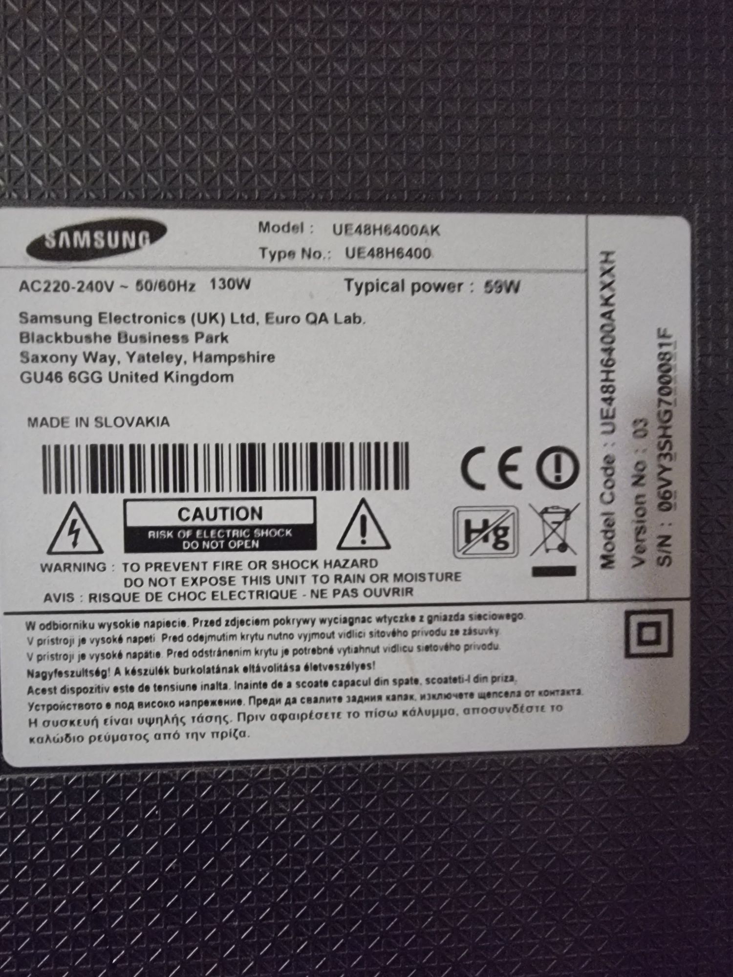 Samsung ue48h6400ak на запчасти