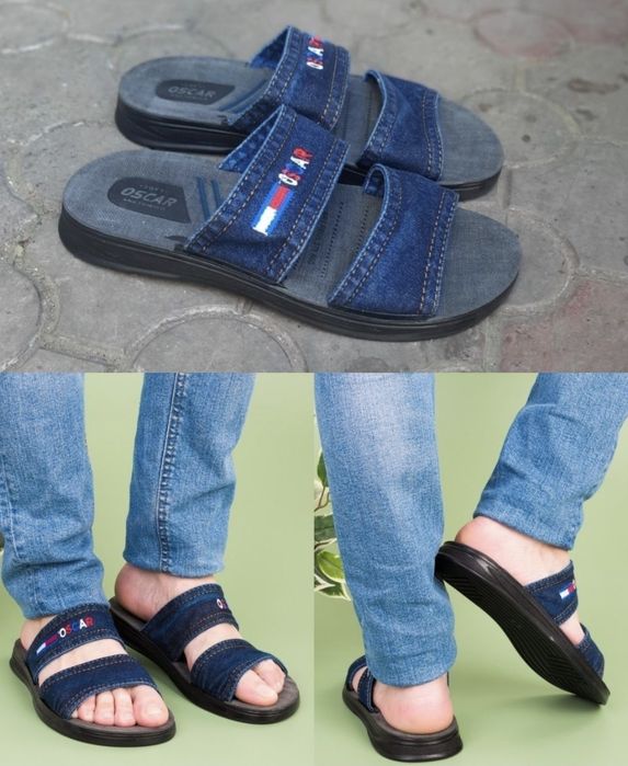 Мужские шлепанцы Oscar из джинса