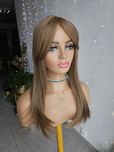 Topper tupet damski Wiola ciemny blond jasny brąz 50cm naturalny kolor
