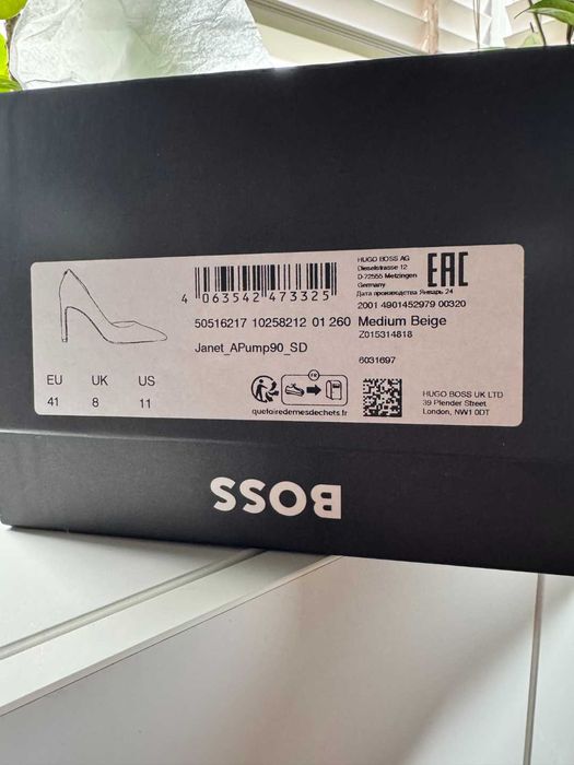 BOSS szpilki Janet Pump kamelowy brązowy zamsz rozm.41
