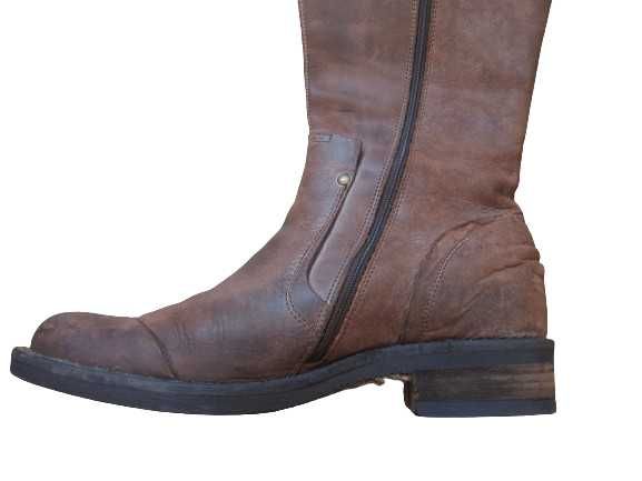 BE SAX włoskie kozaki skóra naturalna vintage 37