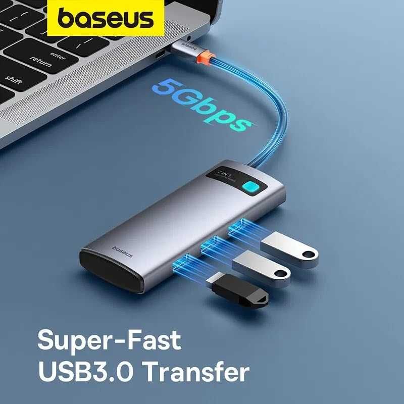 USB-хаб Baseus 7-in-1 Type-C | перехідник | розгалужувач | Clarity