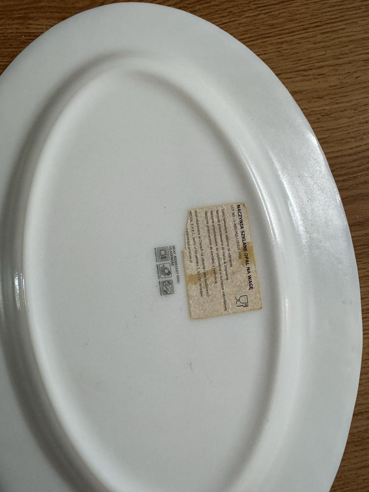 Taca patera owalna Opal biało szare kwiaty