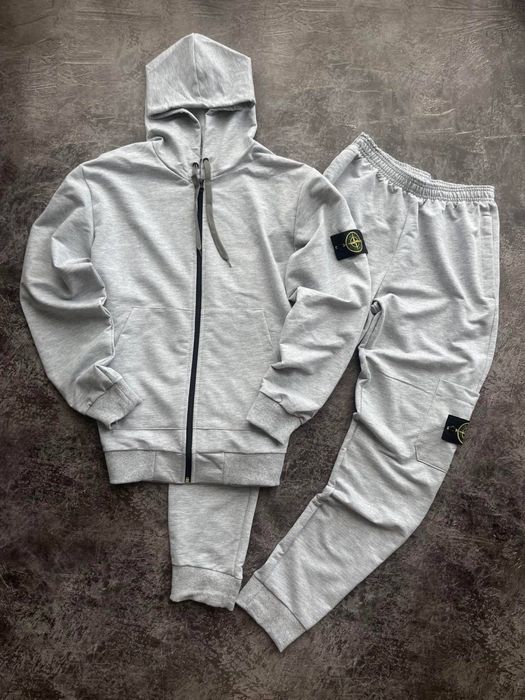 Костюм чоловічий на флісі зіп худі і штани Стоне