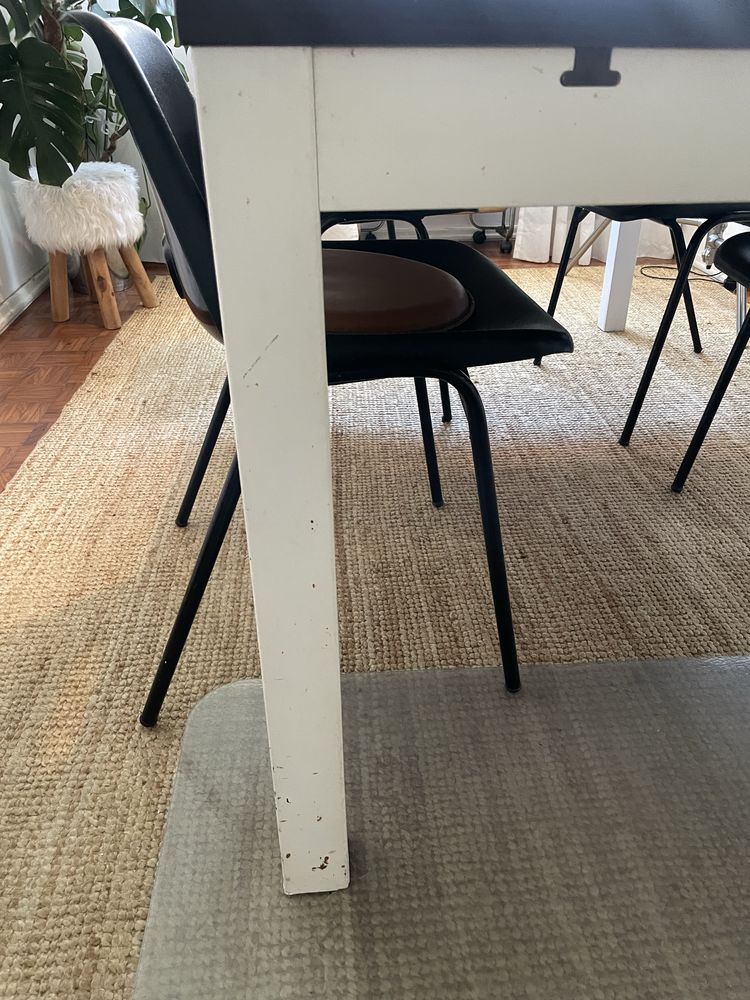 mesa extensível Bjursta madeira e branco