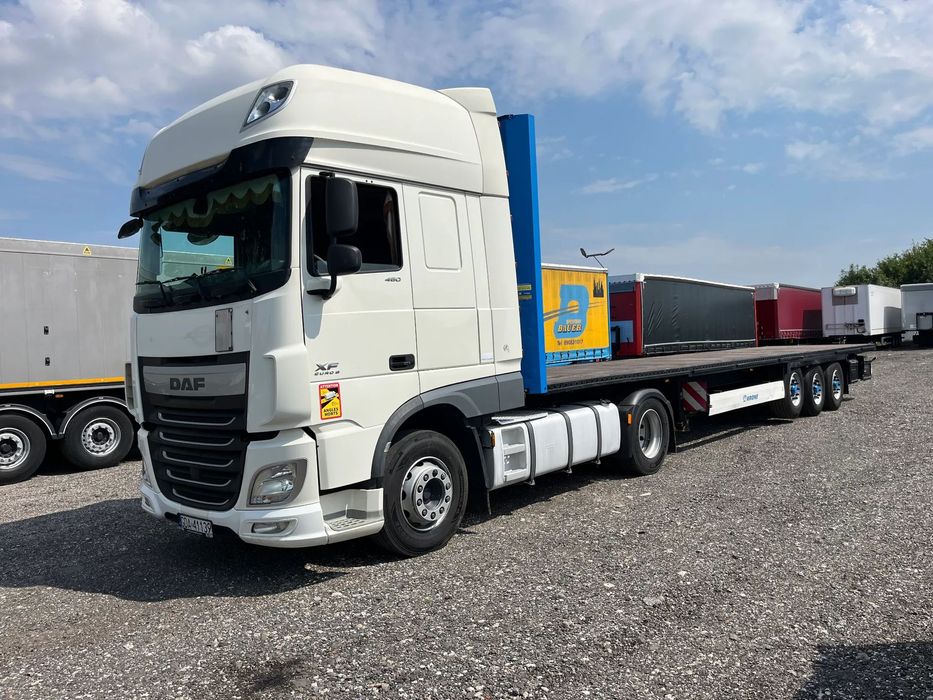 DAF  Wynajem zestaw z naczepą platformą* Dzierżawa daf z naczepą platformą