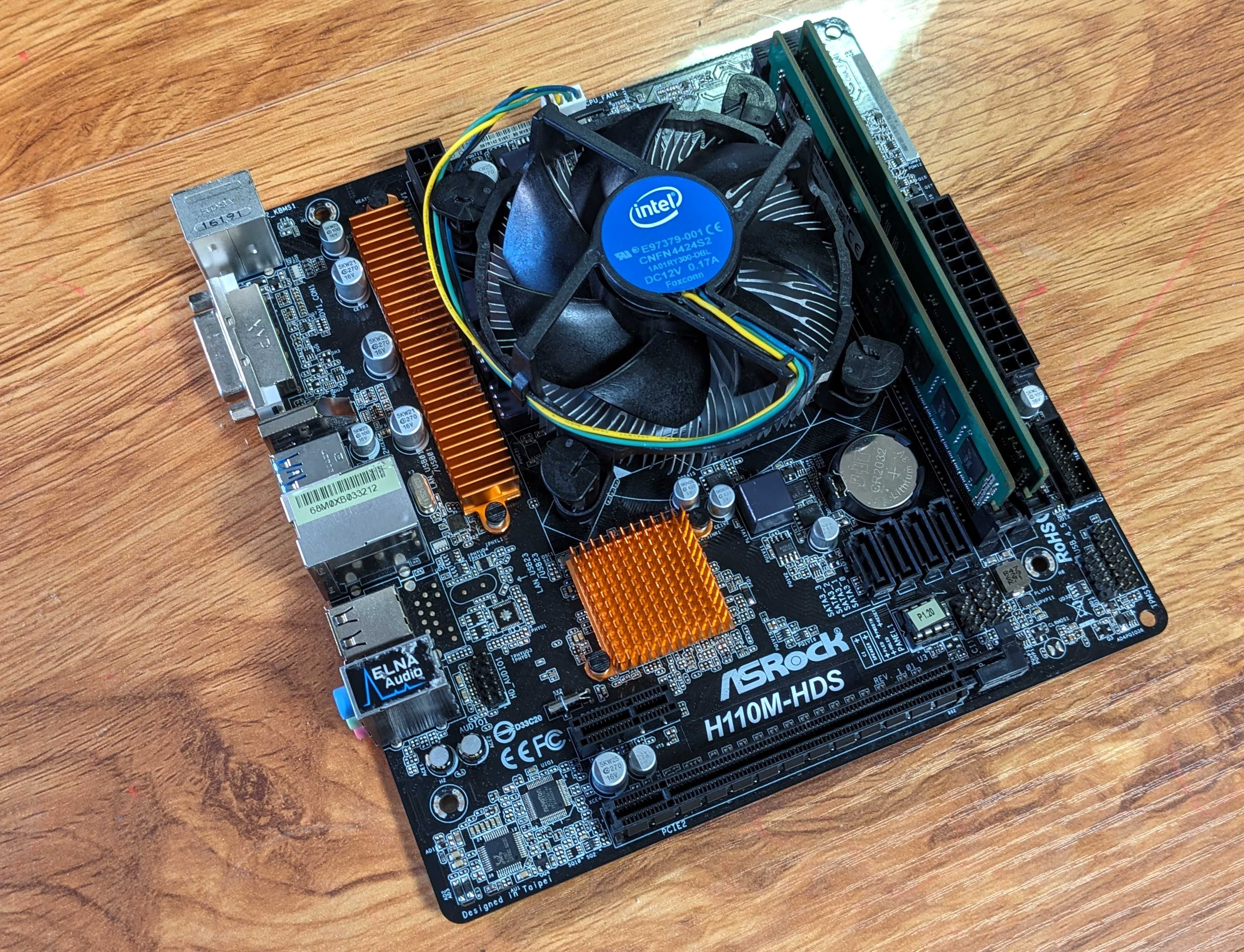 Комплект asrock h110m-hds +intel core i3-7100+ 8gb ddr4 материнка 1151