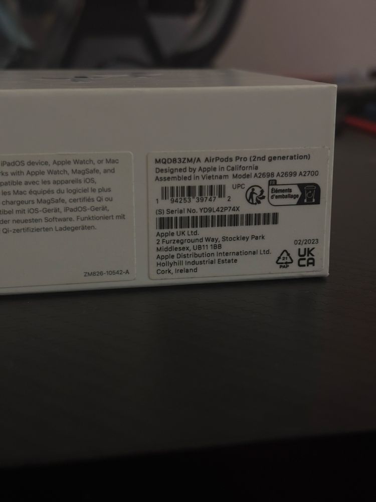 Oryginalna sluchawka AIRPODS PRO 2 GEN. z etui Lightning z Mag safe