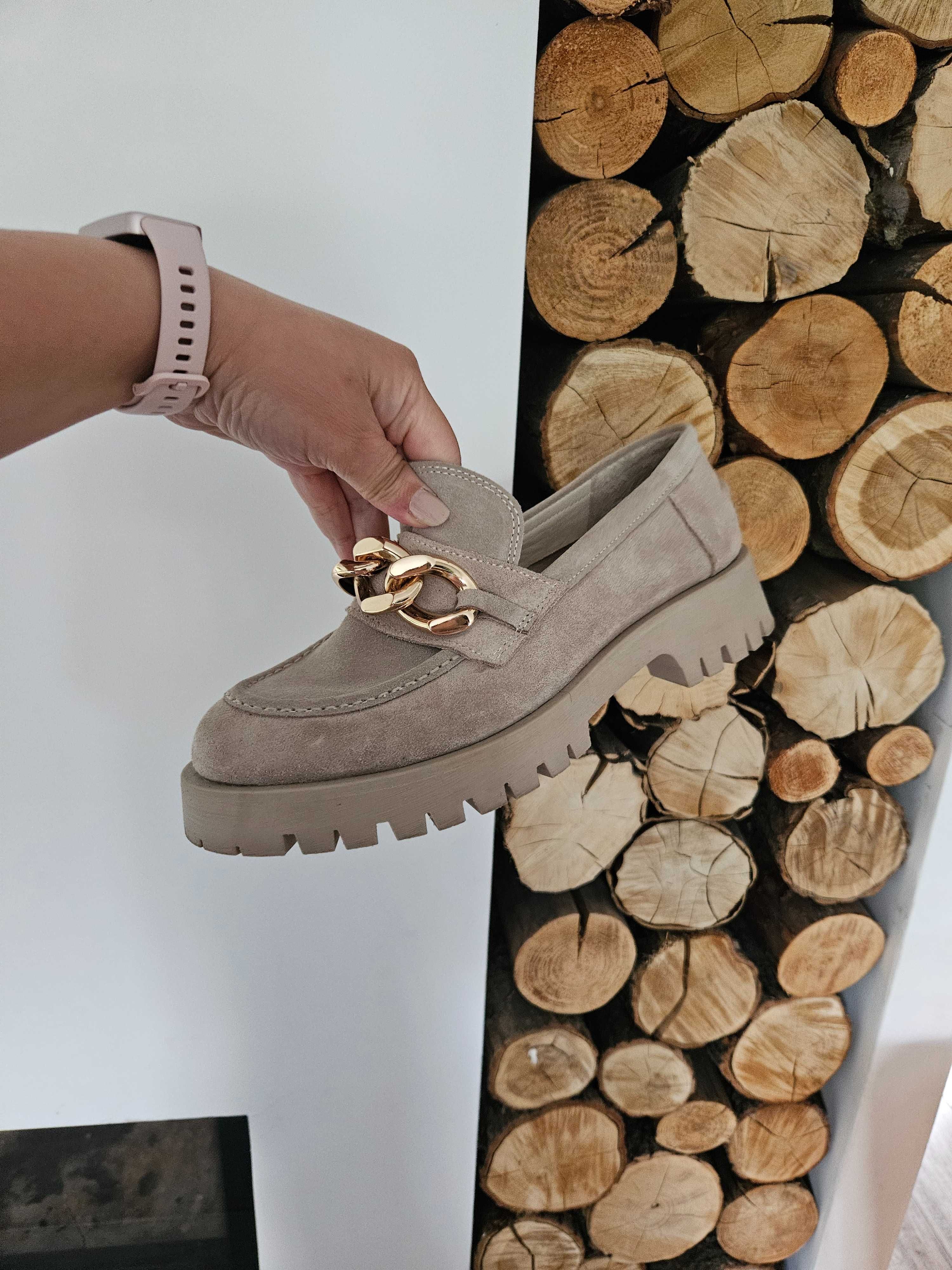 Buty lofty mokasyny inuovo skora nat 41 nowe