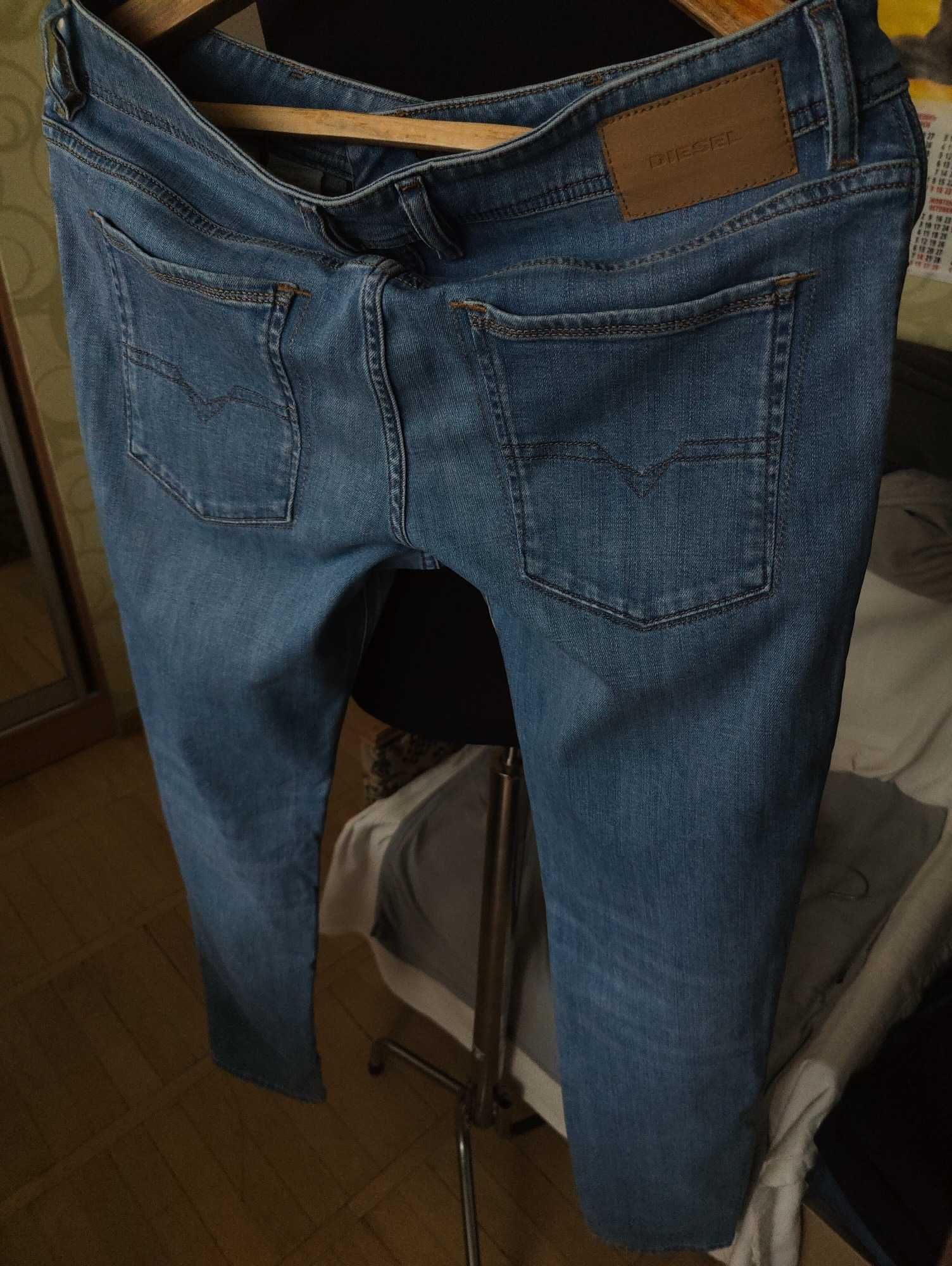 Джинсы Diesel Sleenker jeans Italy w32 stretch mid blue.