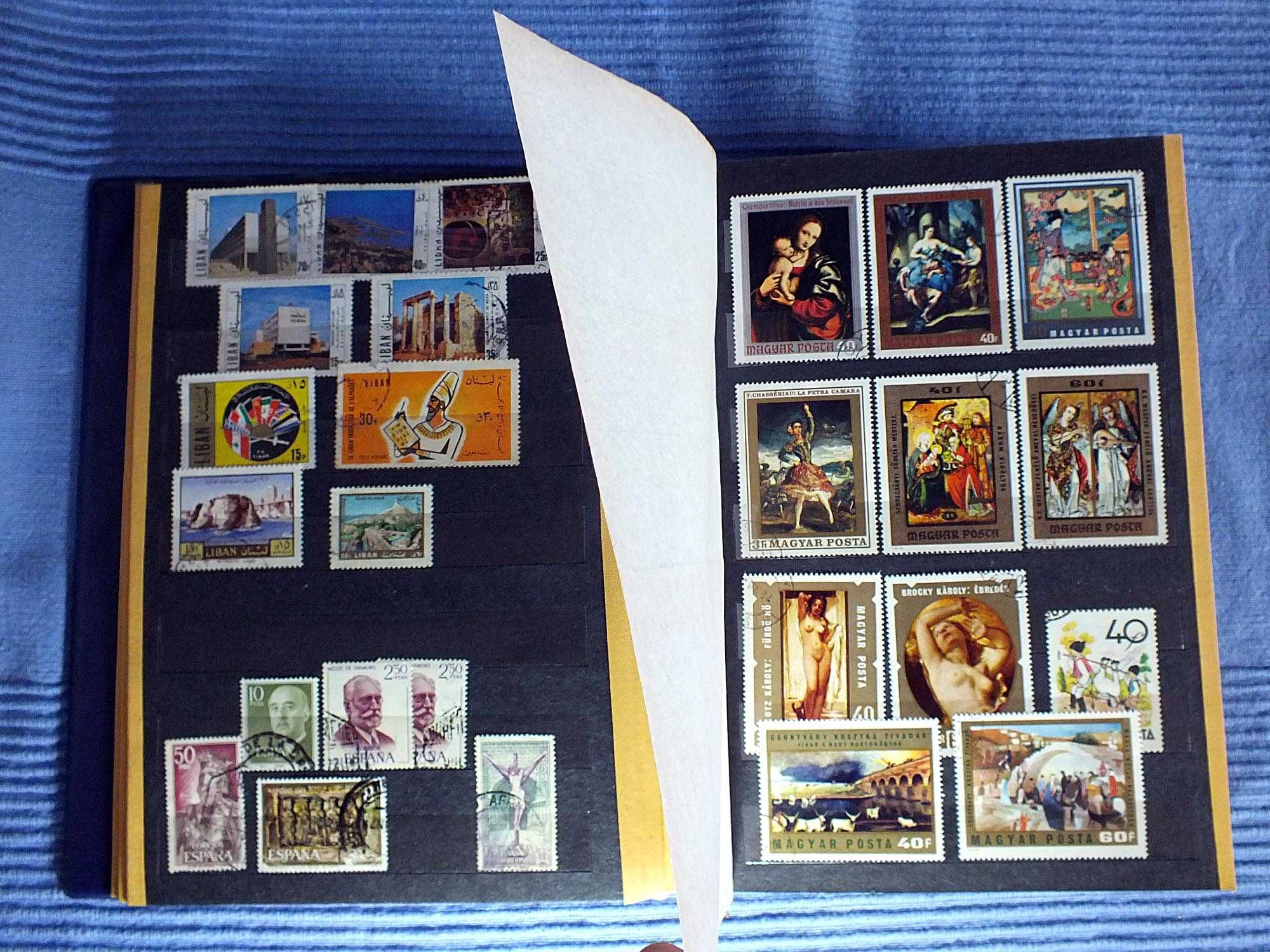 znaczki pocztowe - dwa klasery, 410 znaczków