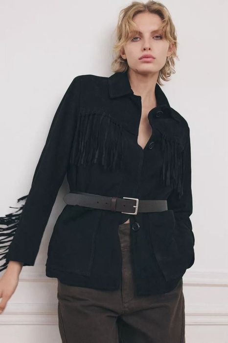 Замшева куртка Zara Тренд цього сезону ХS-L